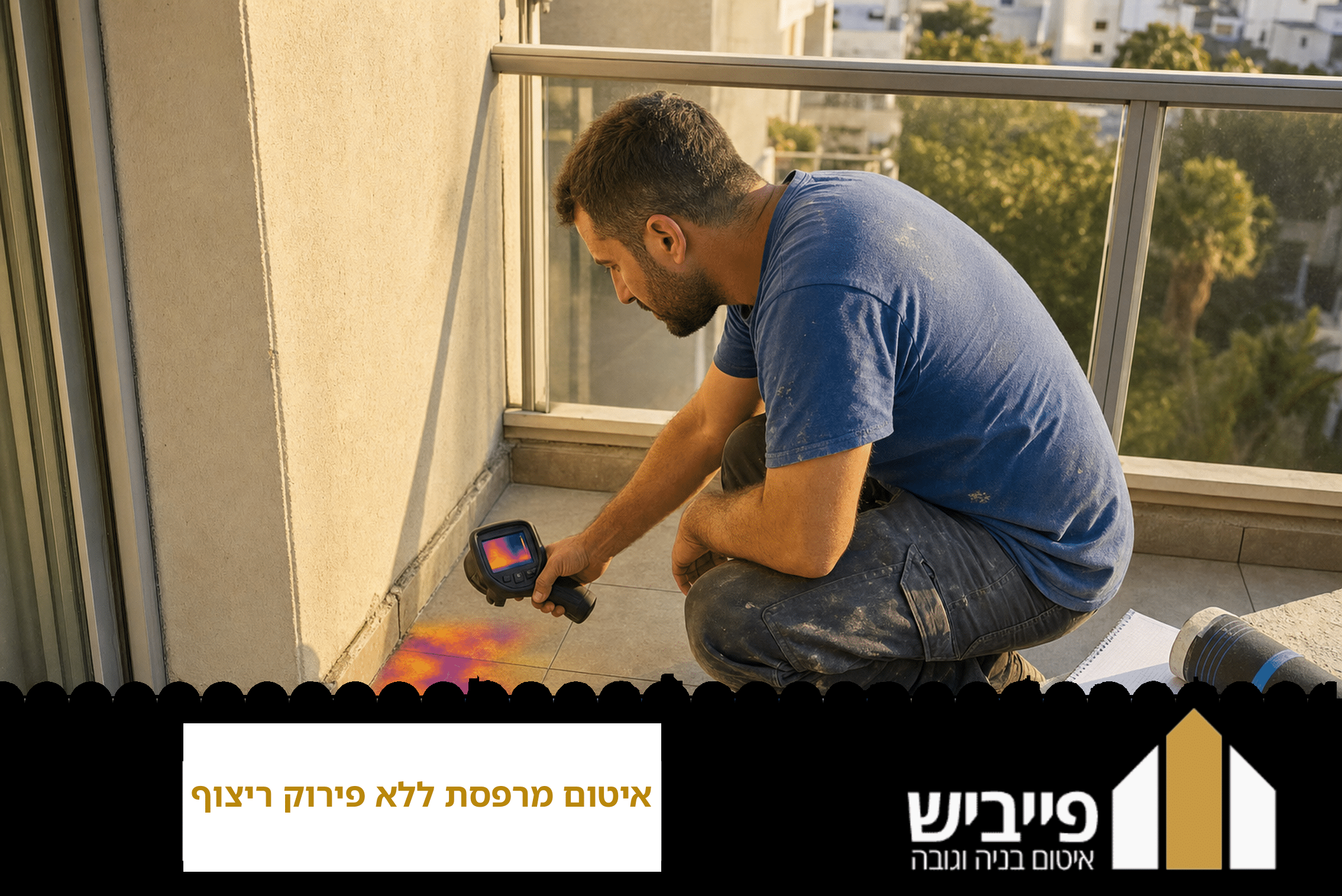 מרפסת מרוצפת לאחר איטום ללא פירוק — פתרון יעיל וחסכוני שמונע נזילות ללא צורך בשיפוץ מלא