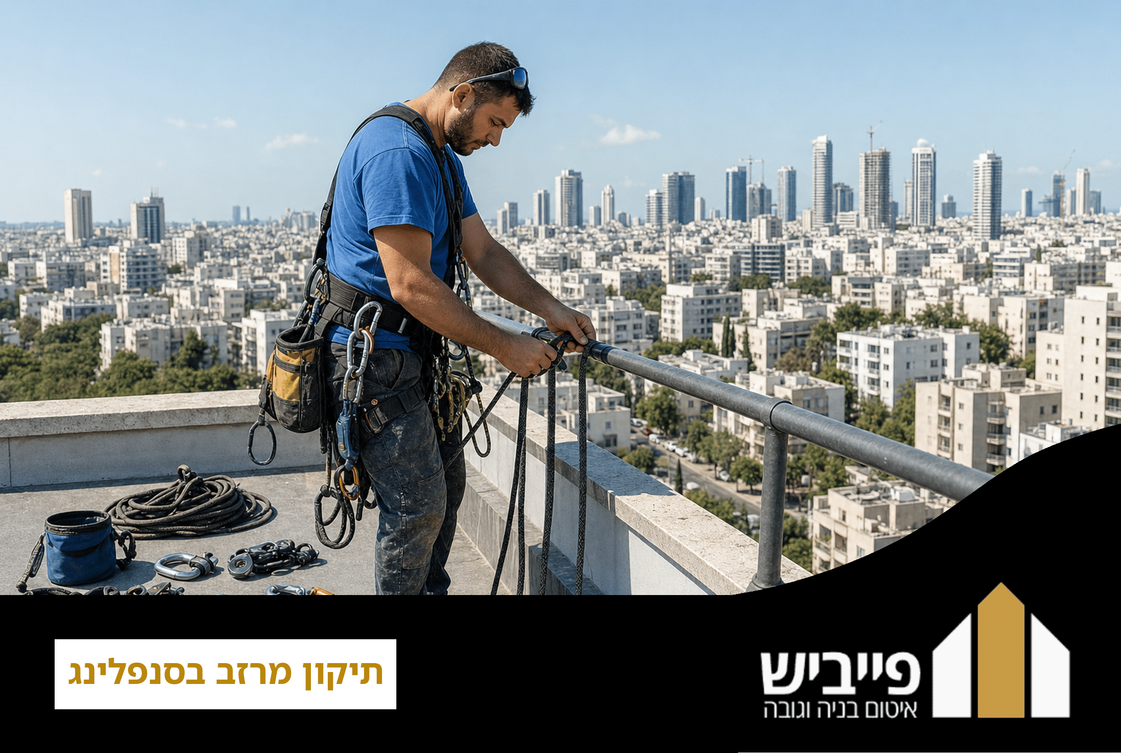 מרזב מתוקן אחרי עבודת סנפלינג מקצועית, ללא סימני נזק או דליפה, עם איטום מלא וחיבורים יציבים