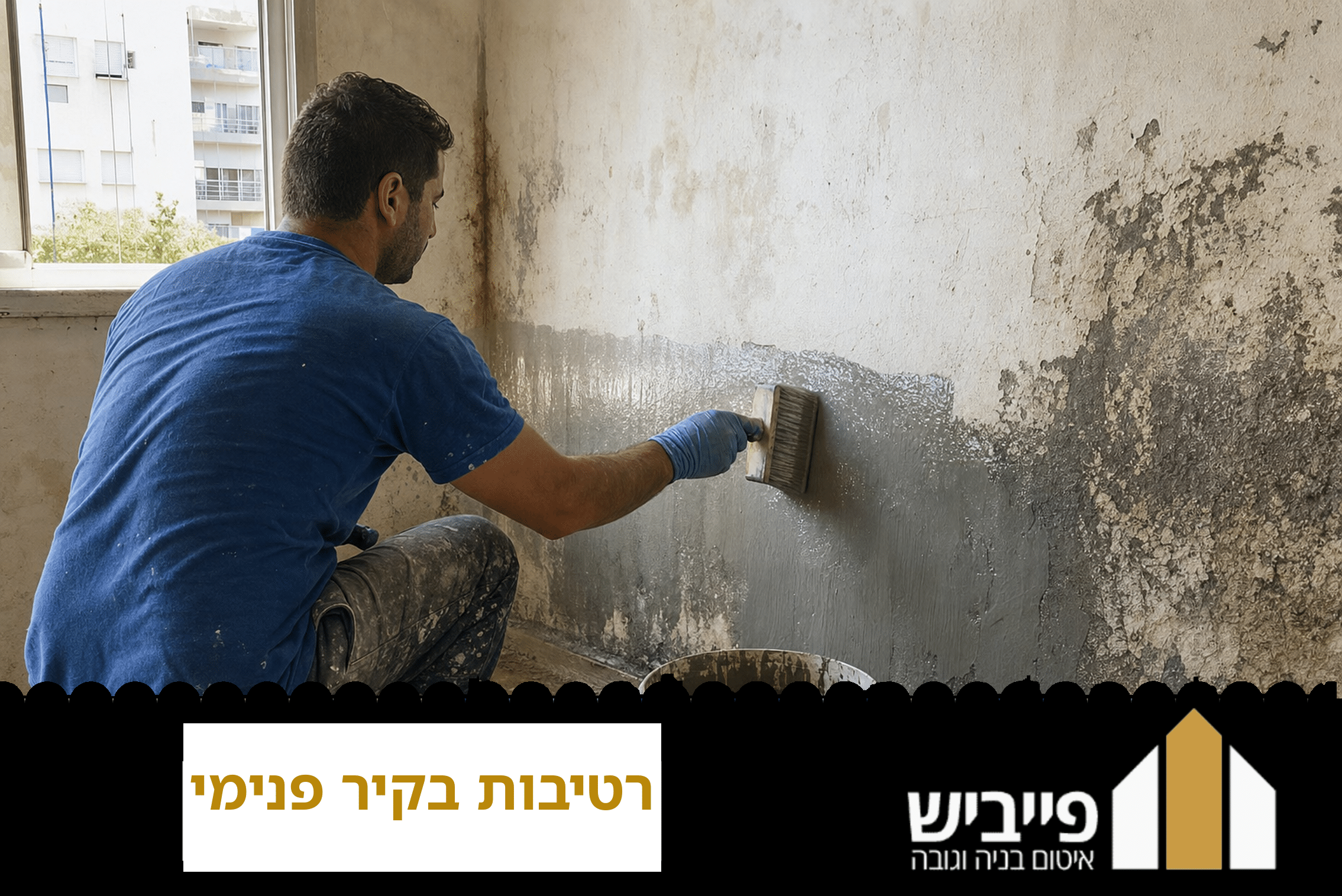 טיפול מקצועי ברטיבות בקיר פנימי עם איטום וייבוש — פייביש איטום בנייה וגובה