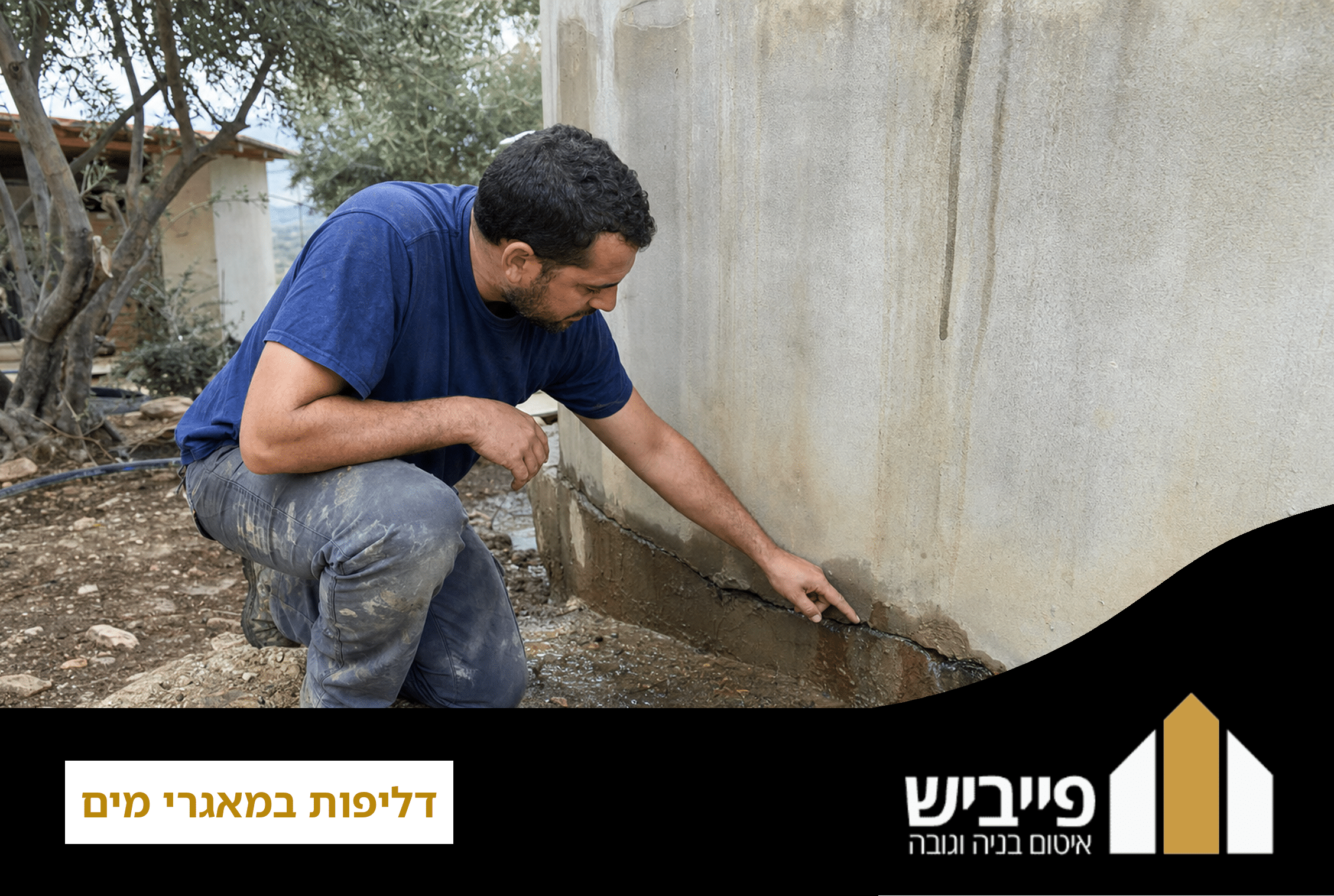 דליפות במאגרי מים — סדק במבנה בטון שגורם לאובדן מים וזיהום