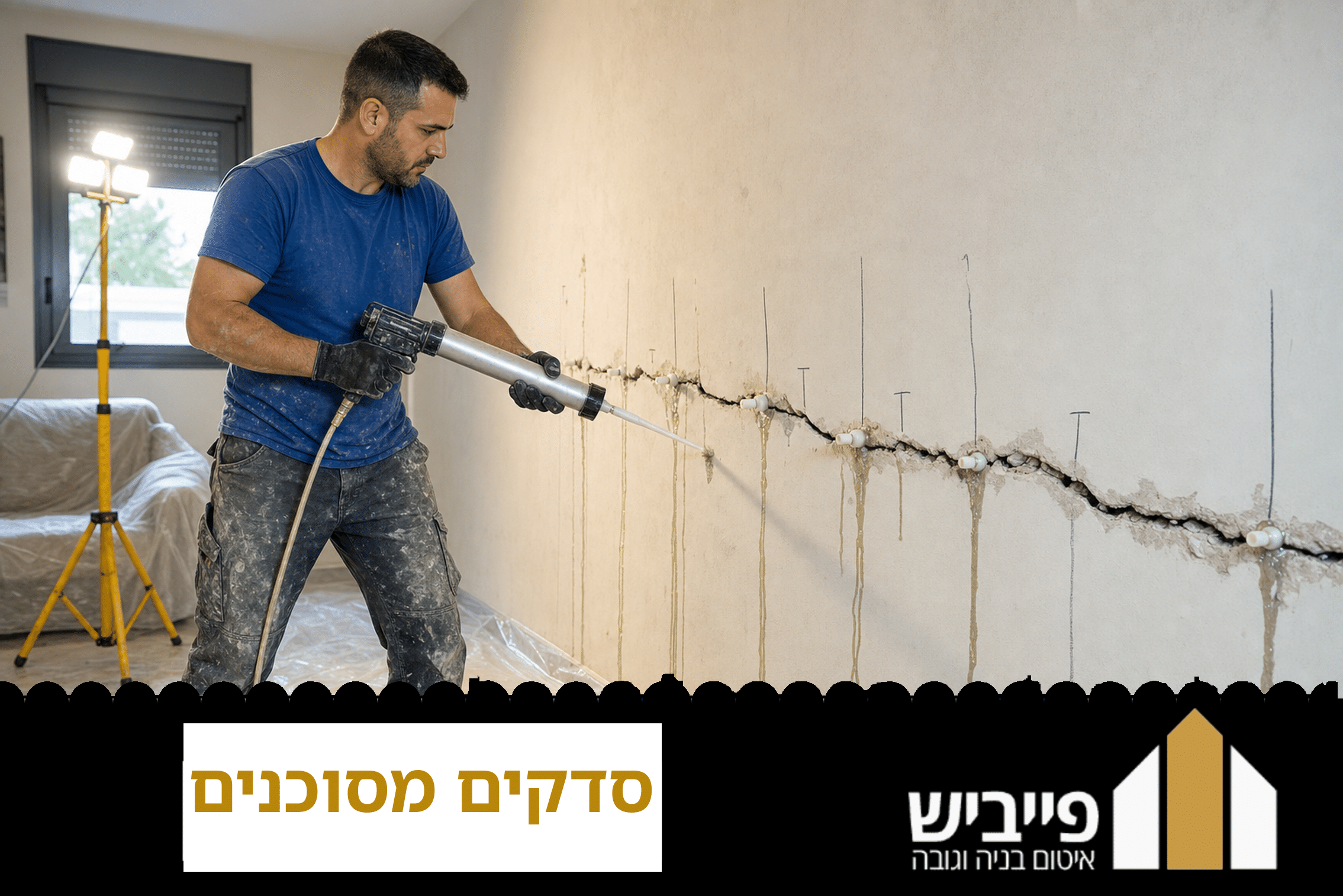 סדק מבני עמוק בקיר שמחייב טיפול מיידי — מדריך מקיף מאת קבלן מוסמך פייביש