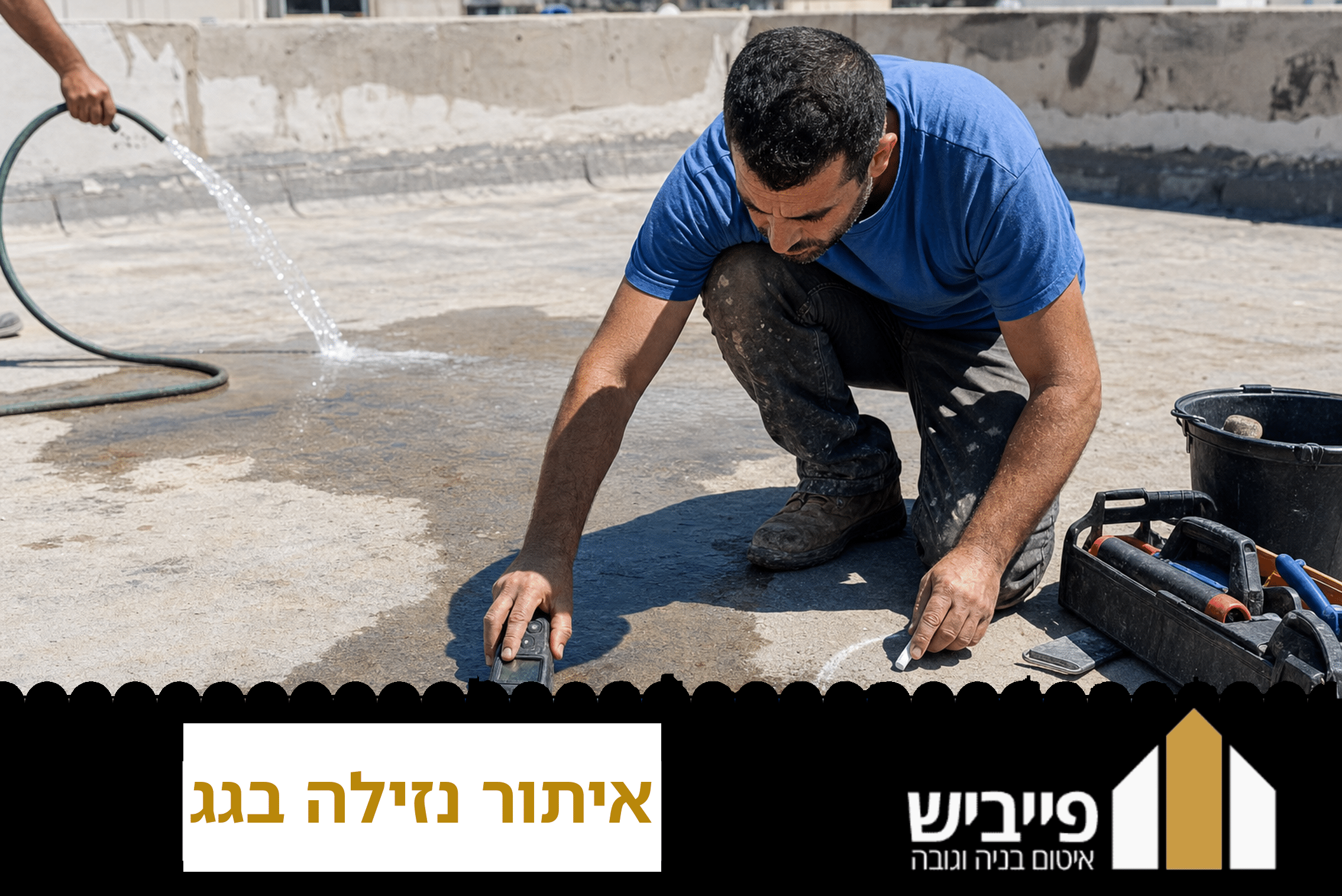 קבלן מבצע איתור נזילה בגג עם ציוד מקצועי ומצלמה תרמית לאיתור מדויק של מקור הדליפה