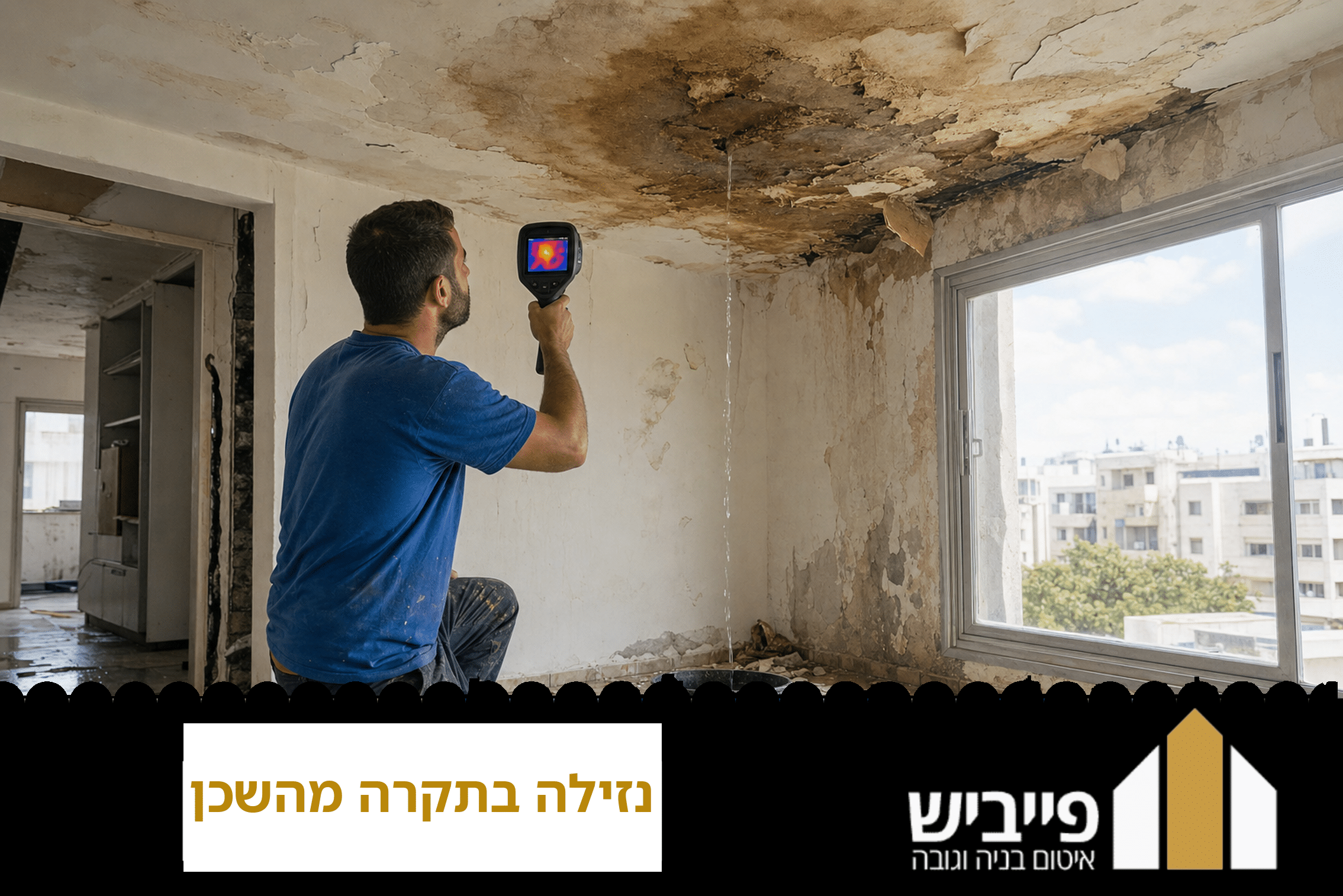 נזילה בתקרה מהשכן