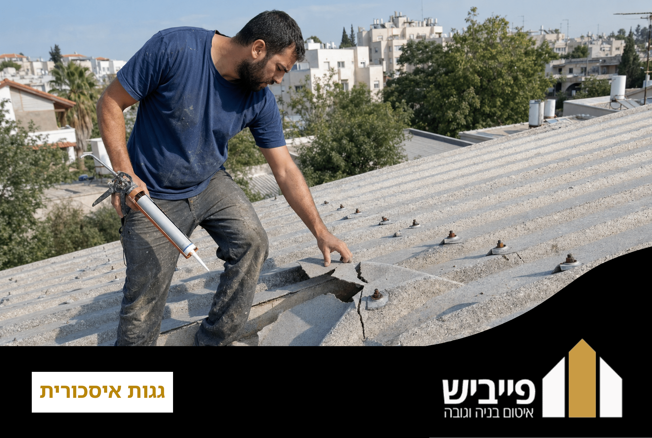 תמונת תקריב של רעפי איסכורית עם איטום בחיבורים והברגים למניעת נזילות בגגות איסכורית