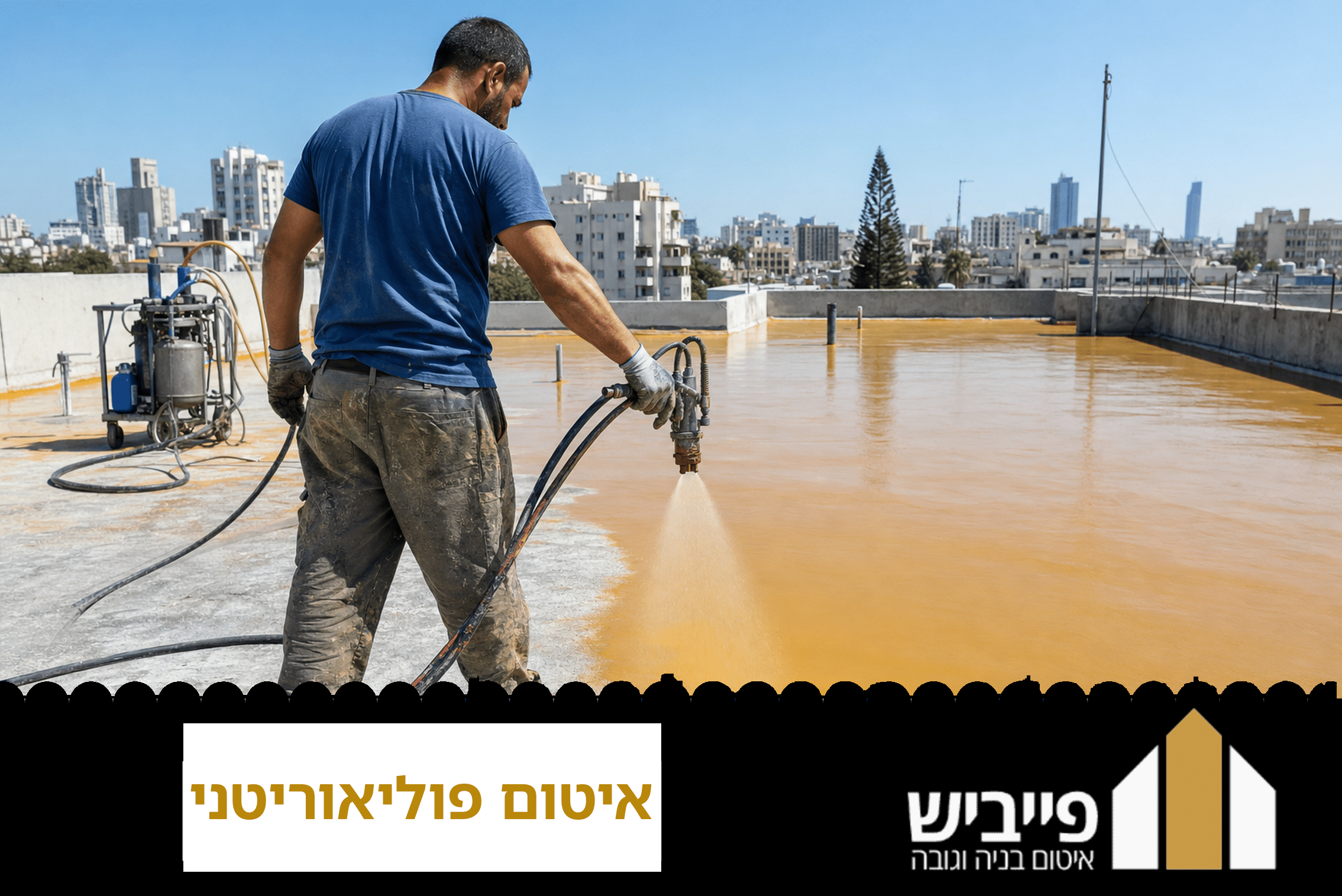 איטום פוליאוריטני בהתזה על גג שטוח — ממברנה רציפה ללא תפרים לעמידות ארוכת טווח