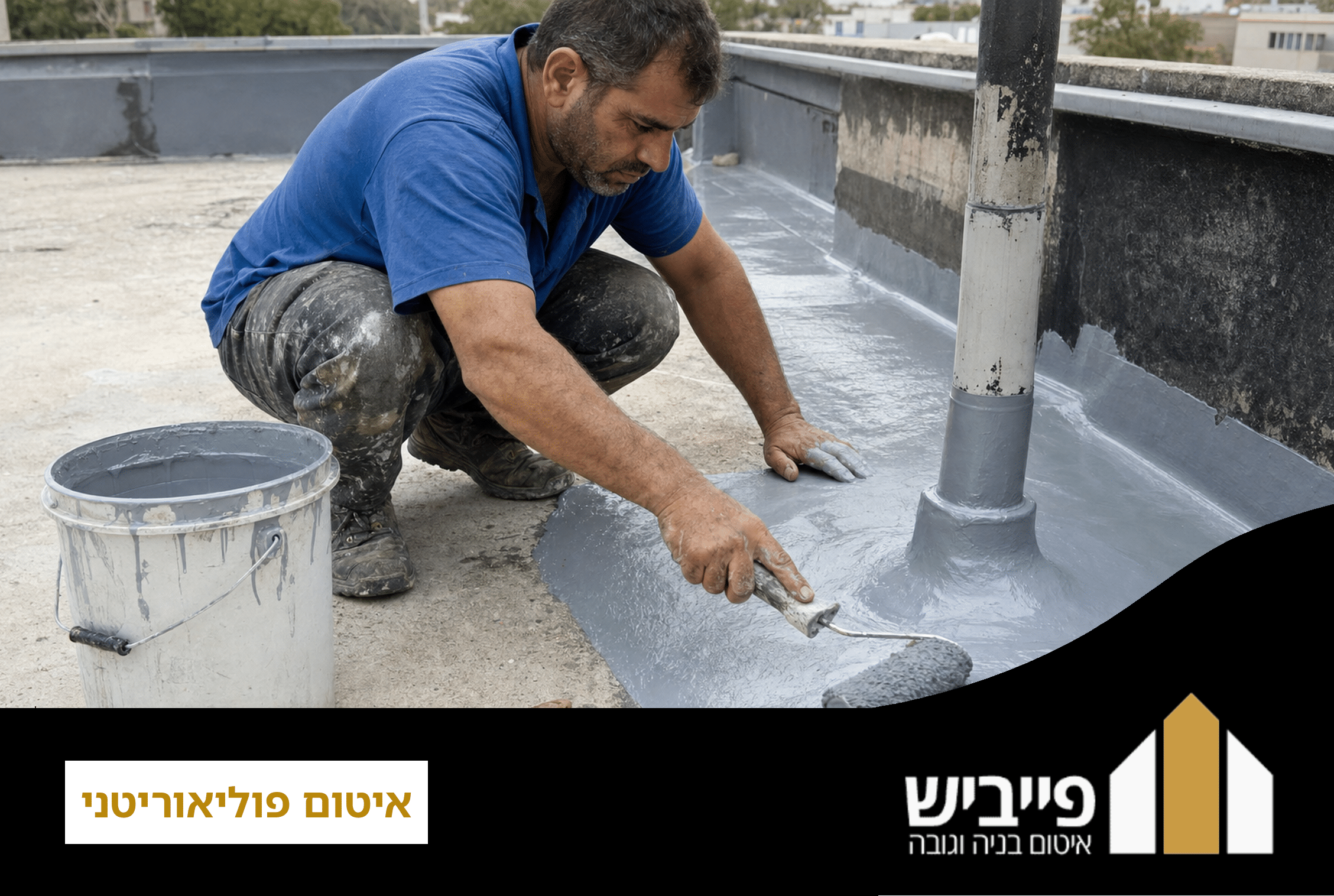 שכבת פוליאוריטן אלסטית על גג בטון מגינה מפני נזילות למשך 15-20 שנה ללא תחזוקה