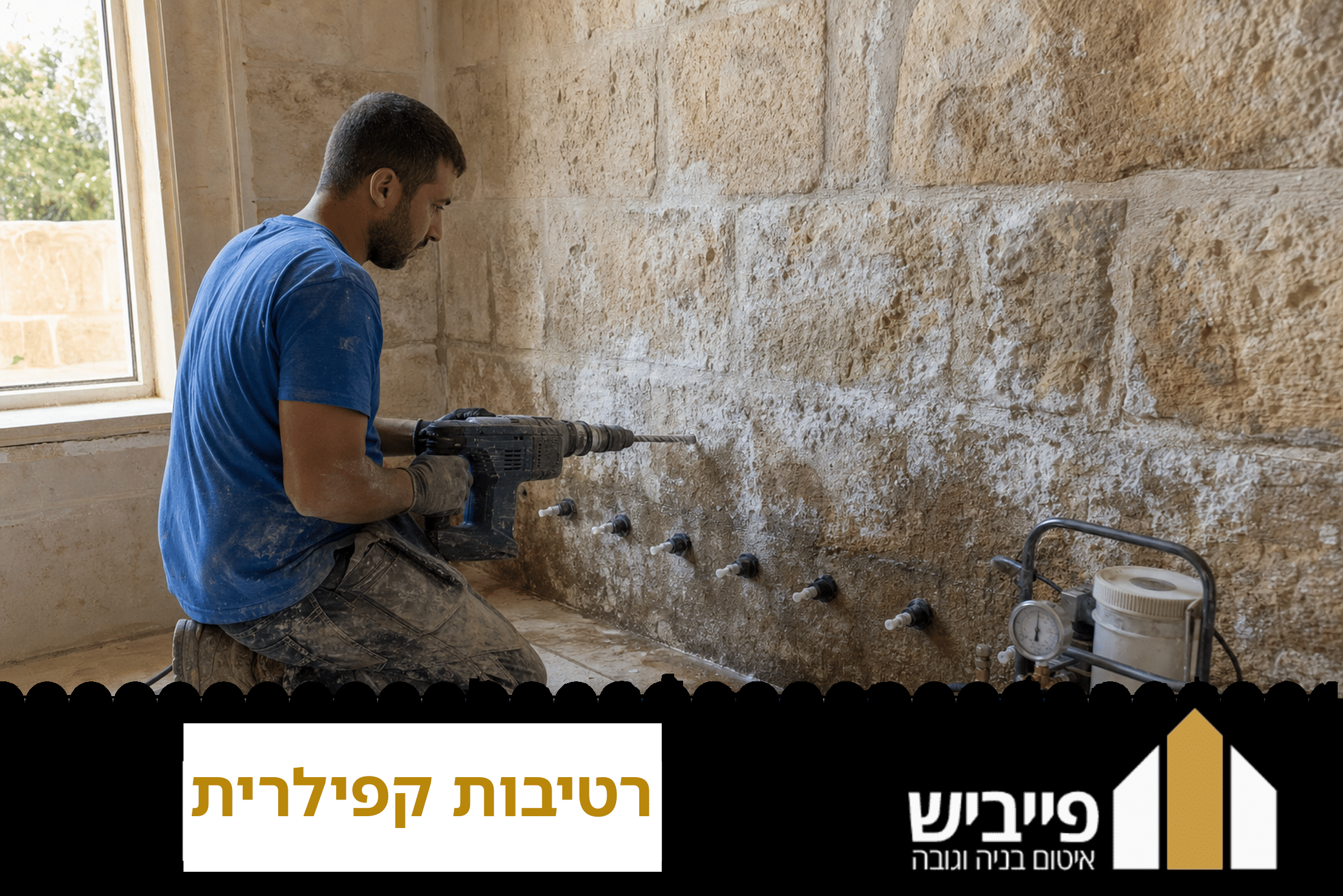 טיפול מקצועי ברטיבות קפילרית עם הזרקה כימית וחיזוק מבני על ידי פייביש איטום